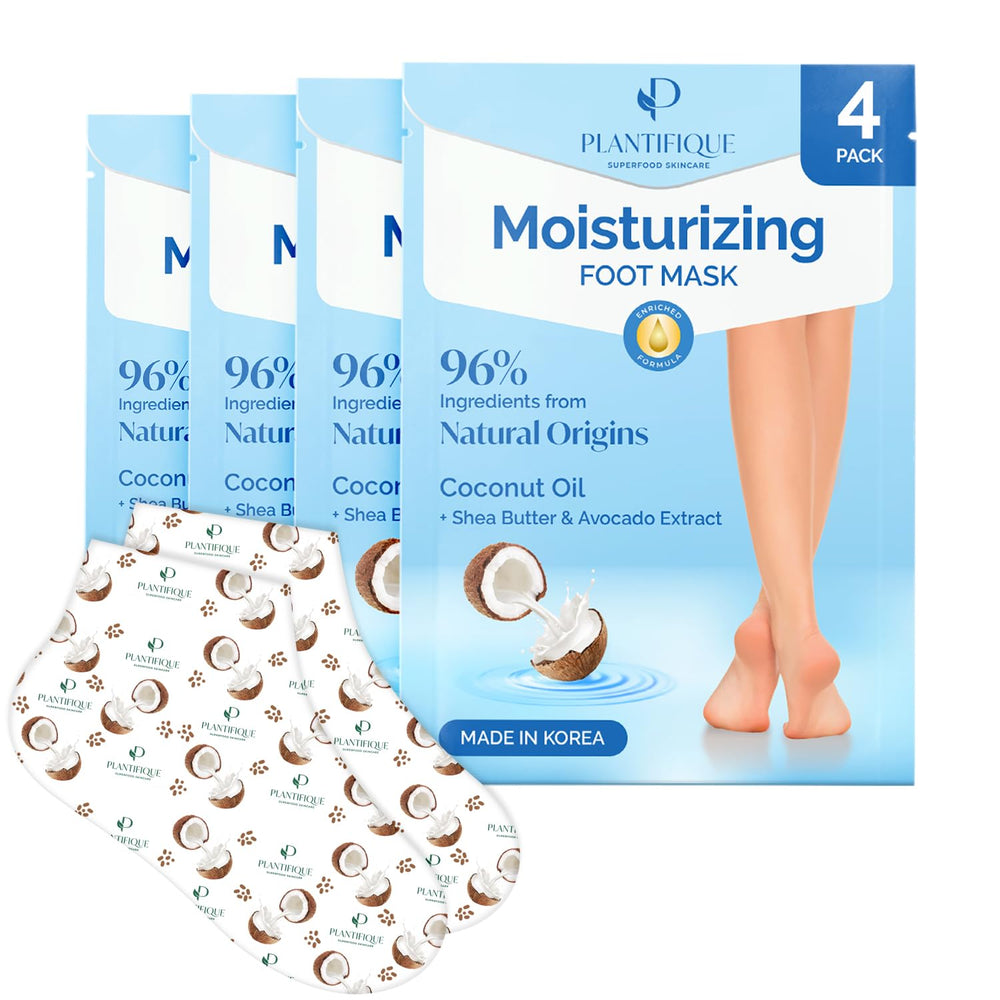 Plantifique Korean Foot Mask box with four pairs for at-home hydration