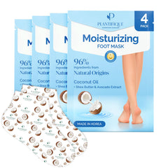 Plantifique Korean Foot Mask box with four pairs for at-home hydration