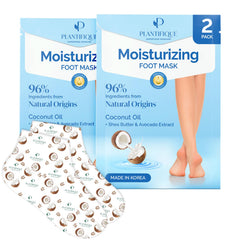 Plantifique Korean Foot Mask Shea Butter box with two-pair set for hydration.