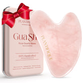 Plantifique Rose Quartz Guasha Tool closeup pink stone for soothing facial massage