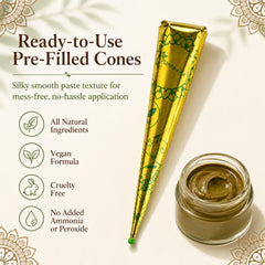 Plantovika henna cone being applied to hair for precise natural coloring benefit