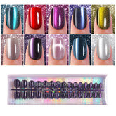 Plauva cat-eye nails glossy glitter closeup for a glamorous DIY manicure