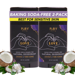 Play Pits Love Scent deodorant 2-pack front view for all ages