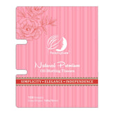 PleasingCare Rosy oil blotting paper dispenser demonstrates one-sheet convenience for zero-waste touch-ups.