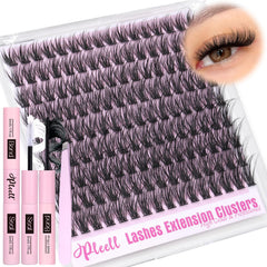 Pleell Fluff Lash Clusters Kit packaging showing premium at-home extension set