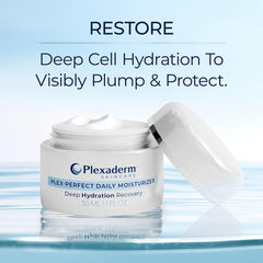 Plexaderm Daily Face Moisturizer ceramide barrier highlights skin barrier support and reduced irritation.