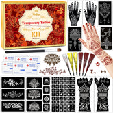 PllusJoys temporary tattoo stencil kit packaging shows contents ready for easy body art.