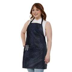 Plum Hill Black Leopard Apron waterproof fabric beads liquids for spill protection