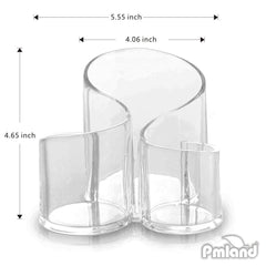 PMLAND large wavy acrylic makeup brush holder brush array storage for long-handled tools.