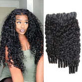 PNKHB Burmese curly bundles 18-inch weft showing a durable, tangle-free base for styling.