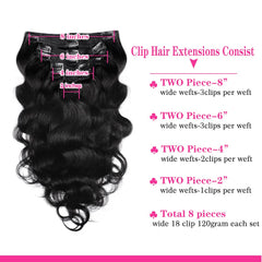 Pobokix Body Wave extensions natural black color 1B close-up blending with dark hair