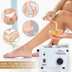 Podoy wooden wax sticks included for hygienic, mess-free waxing across body areas