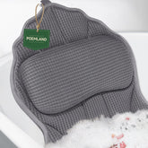 Poemland bath pillow shows 4D mesh material for breathable comfort during soaks