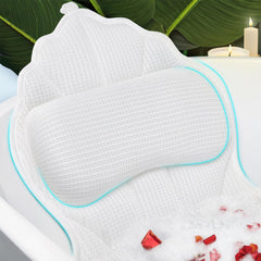 Poemland bath pillow 4D mesh material provides breathable comfort during a soothing soak