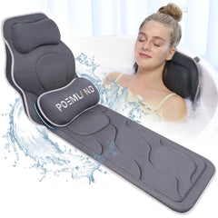 Poemland full-body bath pillow showcases a long, cushioned surface for extended tub comfort.
