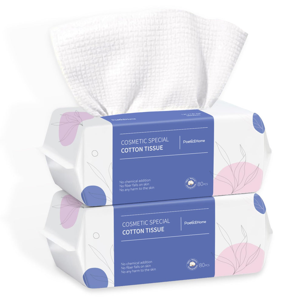 PoeticEHome disposable face towel in hand, compact and convenient for on-the-go cleansing.