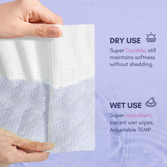 PoeticEHome towel wet-use shot demonstrates strong fibers that won’t tear.