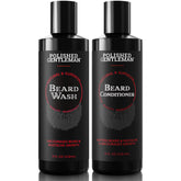 Polished Gentleman beard wash bottle with pump for clean beard and refreshed skin.