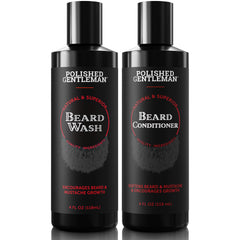 Polished Gentleman beard wash bottle with pump for clean beard and refreshed skin.