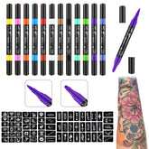 Ponhey tattoo markers color palette offers vibrant shades for expressive temporary body art at events.