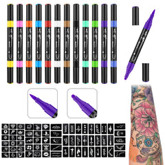 Ponhey tattoo markers color palette offers vibrant shades for expressive temporary body art at events.