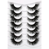 Pooplunch 8D silk lashes with cat-eye cross offer dramatic volume for winged definition.