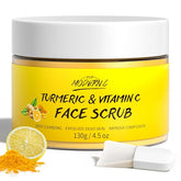 POP MODERN.C Vitamin C Turmeric face scrub jar closeup showing deep cleansing pores in focus