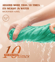 POPCHOSE microfiber hair towel wrap soft-lightweight fabric close-up gentle on hair