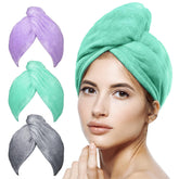 POPCHOSE microfiber hair towel wrap three-pack packaging shows gift-ready option