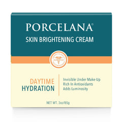 Porcelana Daytime Hydration Cream tube closeup showcases daily hydration for sensitive skin