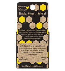 Portland Bee Balm Yuzu label closeup showing natural ingredients