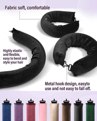 Posicurly heatless hair curler flexible rods in use for overnight curls.