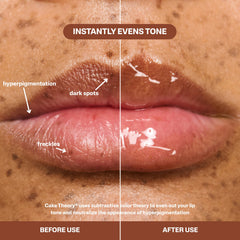 POUND CAKE Cake Theory lip oil dispense—precise application for smooth lips.