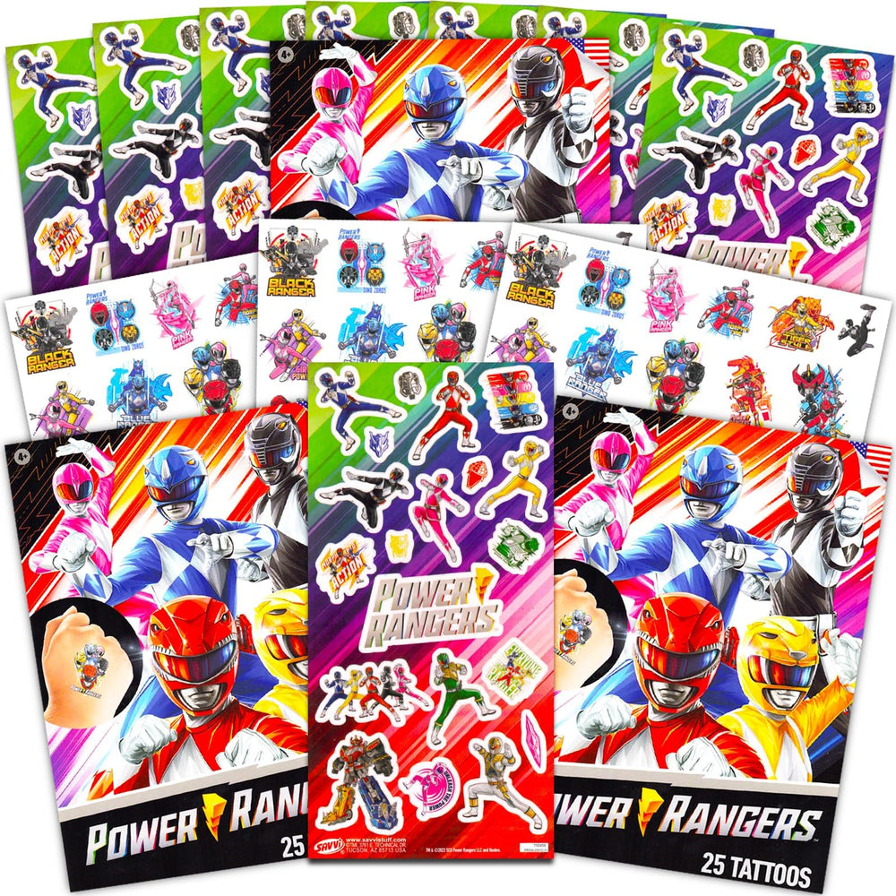 Power Rangers stickers six sheets for rewarding kids and decorating party favors.