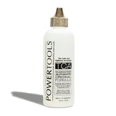 POWERTOOLS original accelerator bottle closeup highlighting authentic formula speeding color processing