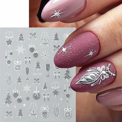 POWPOP flower sticker for delicate Christmas nails and versatile color-mixing options
