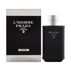 Prada L'Homme Intense bottle front view for daily refined elegance and confidence.