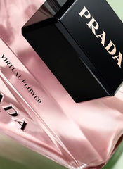 Prada Paradoxe Virtual Flower cap detail conveys elegant packaging for on-the-go confidence.