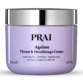 PRAI neck creme jar closeup highlights luxurious texture for firming