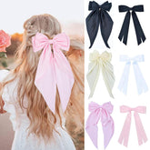 Prehot hair bows women pack: six satin bows for versatile daily styling and outfits.