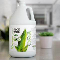 Premium Nature Pure Aloe Vera Gel sunburn relief for cooling after sun exposure.