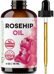 Premium Nature Rosehip Oil bottle for facial and hair use