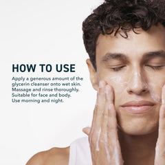 Prequel Gleanser pump dispenser—easy, mess-free daily cleansing.