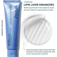Prequel Skin Hand Wrap film-former visual highlights a protective hydration barrier.