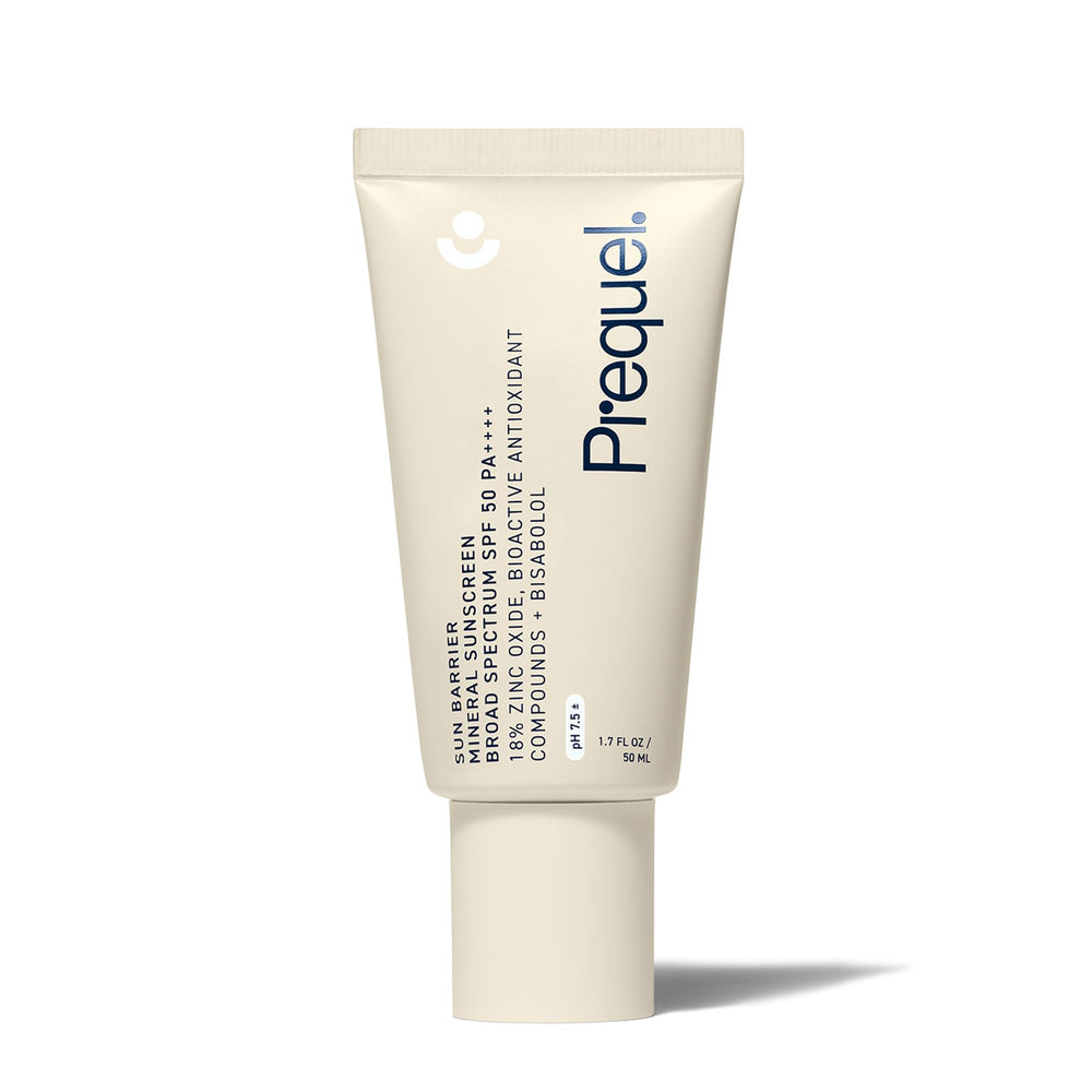 Prequel Skin Sun Barrier bottle front for on-the-go mineral protection