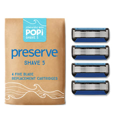 Preserve POPi Shave ceramic-coated blades close-up for a smooth shave.