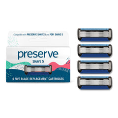 Preserve Shave 5 pack overview with eco-friendly packaging for sustainable grooming.