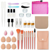 PrettyCare 38-piece travel makeup container set front view, organized for easy packing on the go.