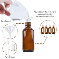 PrettyCare UV-resistant amber glass protects oils from light exposure