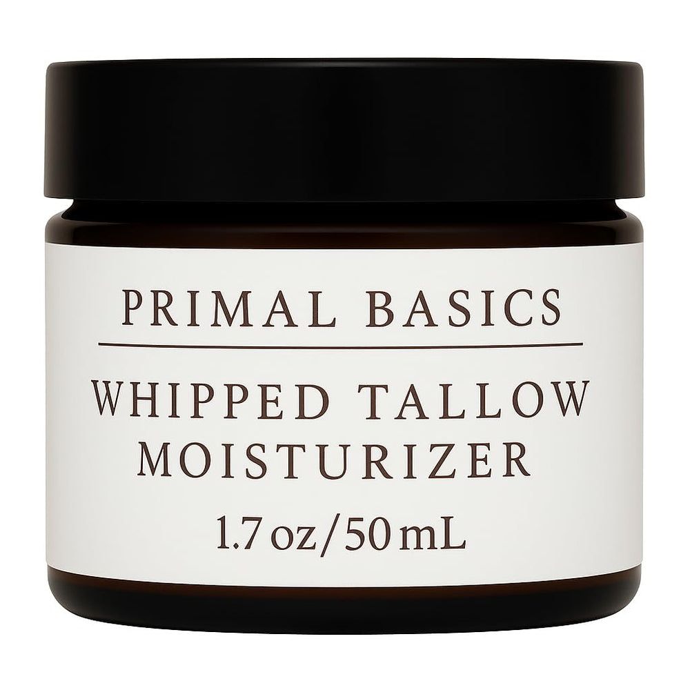 Primal Basics beef tallow vanilla jar delivers rich hydration for daily skin nourishment